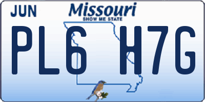 MO license plate PL6H7G