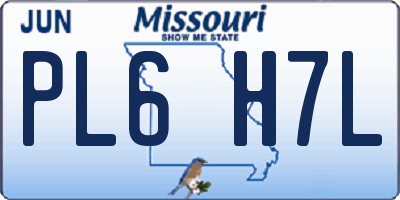 MO license plate PL6H7L
