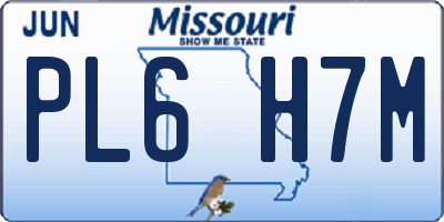 MO license plate PL6H7M