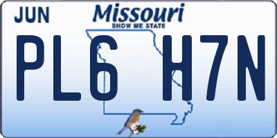 MO license plate PL6H7N