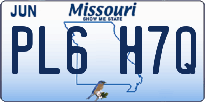 MO license plate PL6H7Q