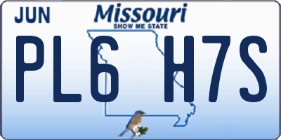 MO license plate PL6H7S