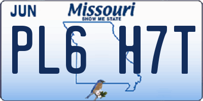 MO license plate PL6H7T