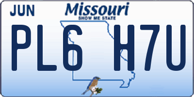 MO license plate PL6H7U
