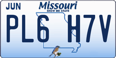 MO license plate PL6H7V