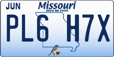 MO license plate PL6H7X
