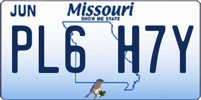 MO license plate PL6H7Y