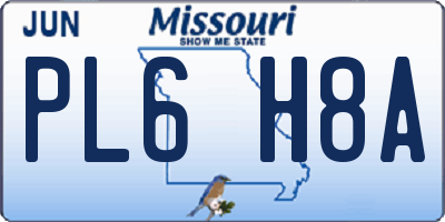 MO license plate PL6H8A