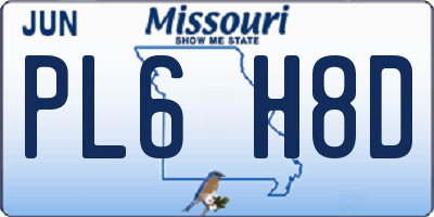 MO license plate PL6H8D