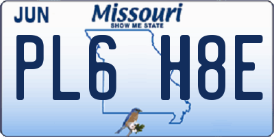 MO license plate PL6H8E