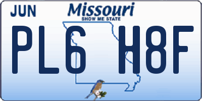 MO license plate PL6H8F