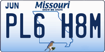 MO license plate PL6H8M