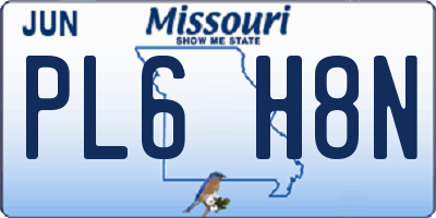 MO license plate PL6H8N