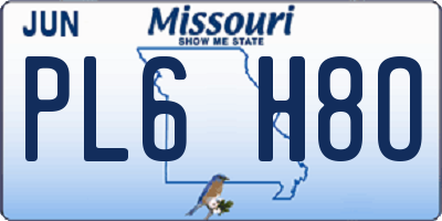 MO license plate PL6H8O