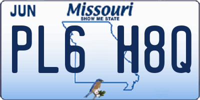 MO license plate PL6H8Q