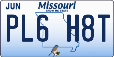 MO license plate PL6H8T