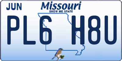 MO license plate PL6H8U