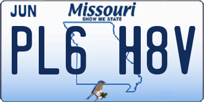 MO license plate PL6H8V