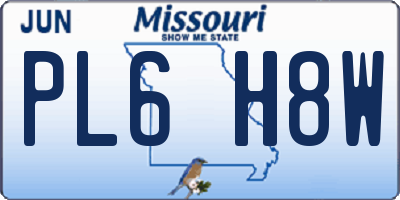 MO license plate PL6H8W