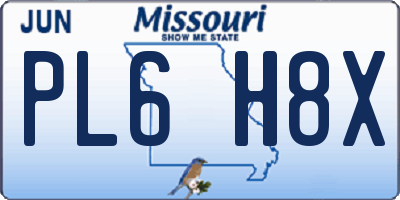 MO license plate PL6H8X
