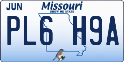 MO license plate PL6H9A