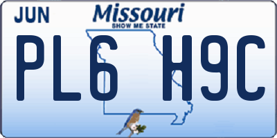 MO license plate PL6H9C