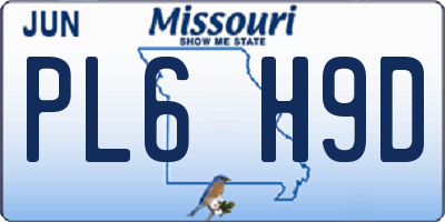 MO license plate PL6H9D