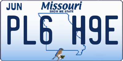 MO license plate PL6H9E