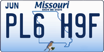 MO license plate PL6H9F