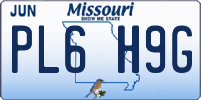 MO license plate PL6H9G