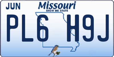 MO license plate PL6H9J