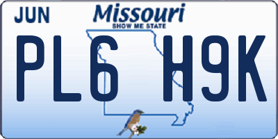 MO license plate PL6H9K