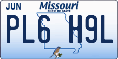 MO license plate PL6H9L