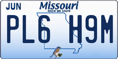 MO license plate PL6H9M