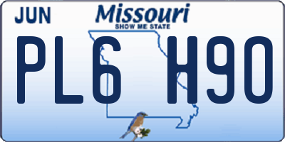 MO license plate PL6H9O