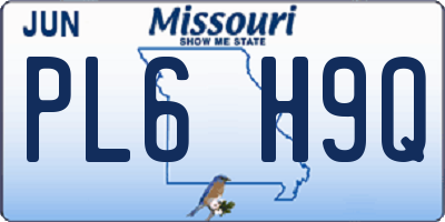 MO license plate PL6H9Q