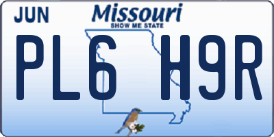 MO license plate PL6H9R