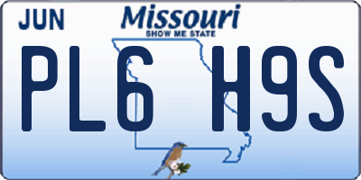MO license plate PL6H9S