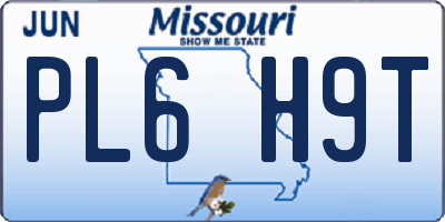 MO license plate PL6H9T