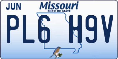 MO license plate PL6H9V