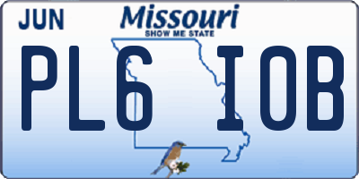 MO license plate PL6I0B