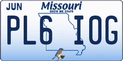 MO license plate PL6I0G