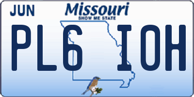 MO license plate PL6I0H