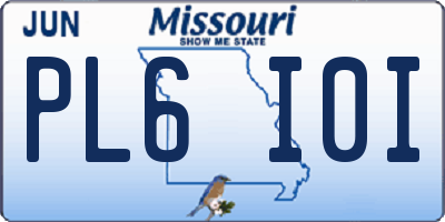 MO license plate PL6I0I