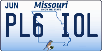 MO license plate PL6I0L