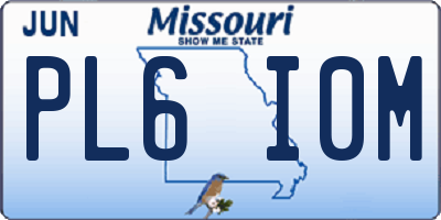 MO license plate PL6I0M