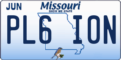 MO license plate PL6I0N