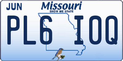 MO license plate PL6I0Q