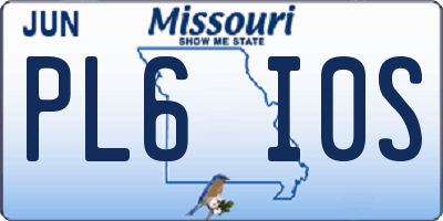 MO license plate PL6I0S