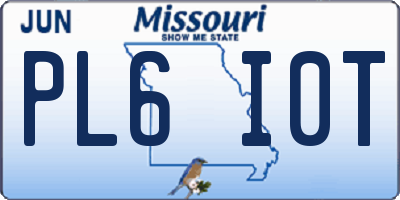 MO license plate PL6I0T